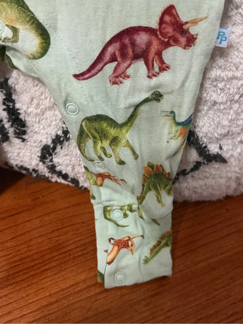 Posh Peanut Bamboo Dinosaur Henley Romper 18-24M Green coverall